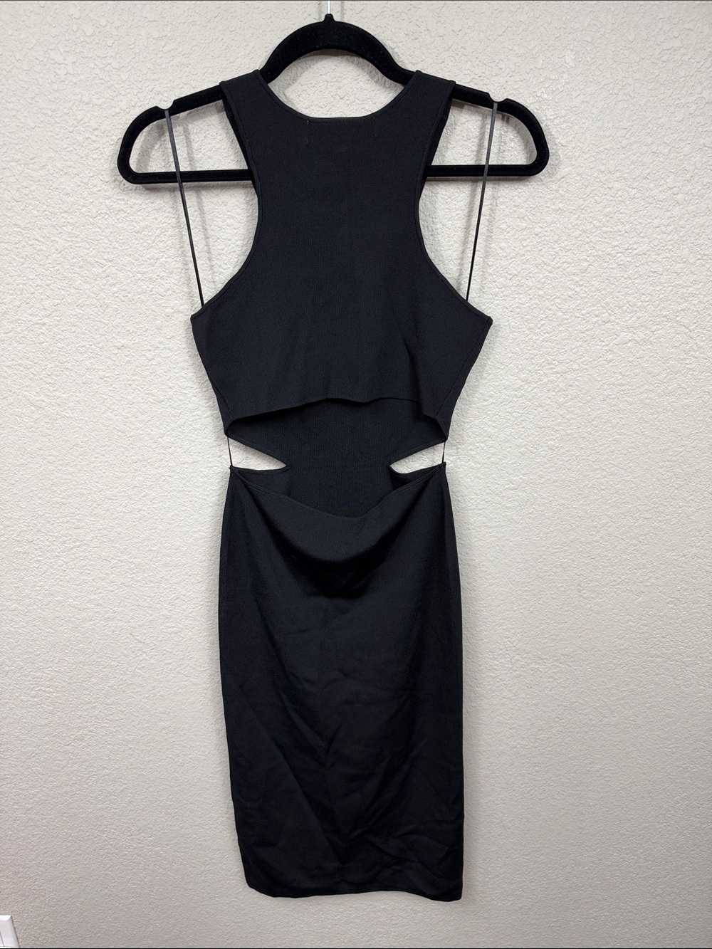 NWT Mother Of All Devon Knit Midi Dress Black Cut Out Bodycon Sz L - Picture 7 of 12